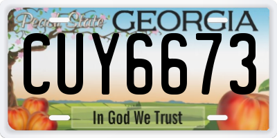 GA license plate CUY6673
