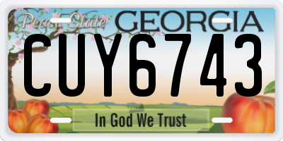 GA license plate CUY6743