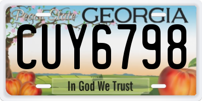 GA license plate CUY6798