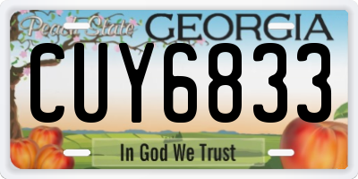 GA license plate CUY6833