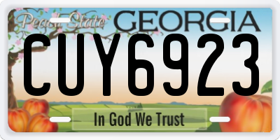 GA license plate CUY6923