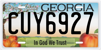 GA license plate CUY6927