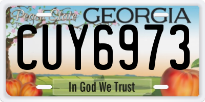 GA license plate CUY6973