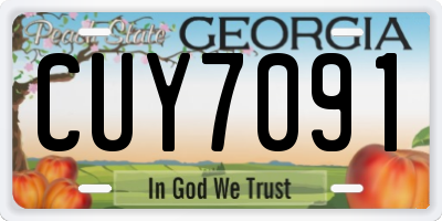 GA license plate CUY7091