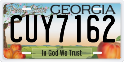 GA license plate CUY7162