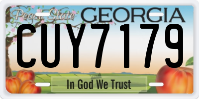 GA license plate CUY7179