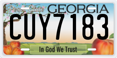 GA license plate CUY7183