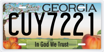 GA license plate CUY7221