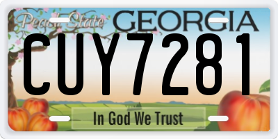 GA license plate CUY7281