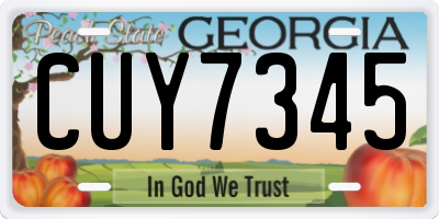 GA license plate CUY7345