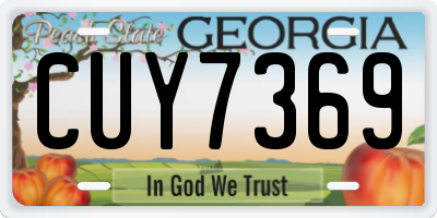 GA license plate CUY7369
