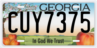 GA license plate CUY7375