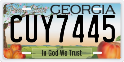 GA license plate CUY7445