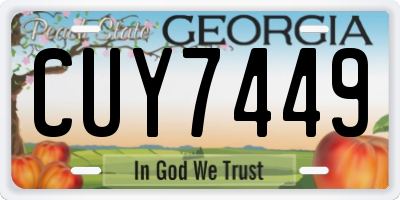 GA license plate CUY7449
