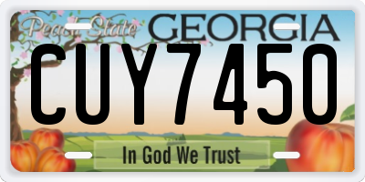 GA license plate CUY7450