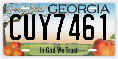 GA license plate CUY7461