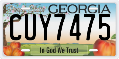 GA license plate CUY7475