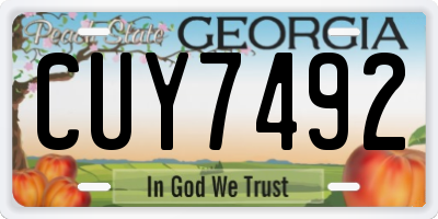 GA license plate CUY7492