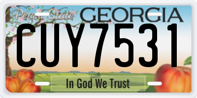 GA license plate CUY7531
