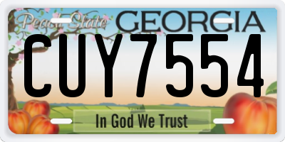 GA license plate CUY7554