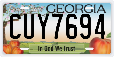 GA license plate CUY7694