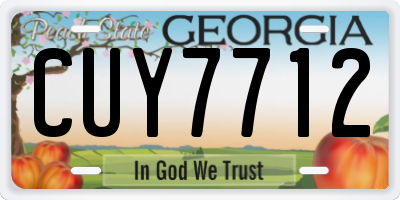 GA license plate CUY7712