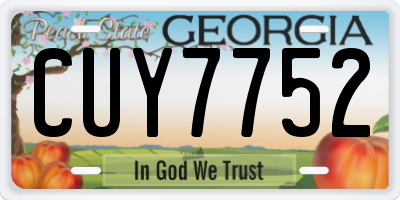 GA license plate CUY7752