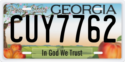 GA license plate CUY7762