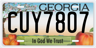 GA license plate CUY7807