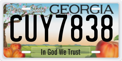 GA license plate CUY7838