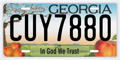 GA license plate CUY7880