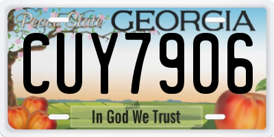 GA license plate CUY7906