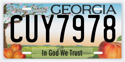 GA license plate CUY7978