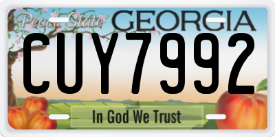GA license plate CUY7992
