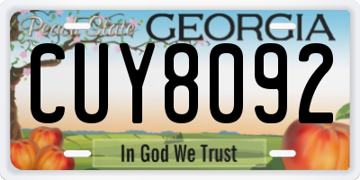 GA license plate CUY8092