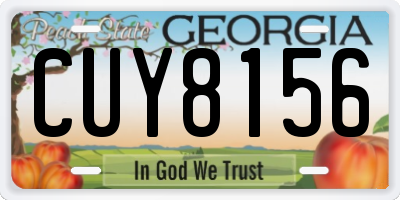 GA license plate CUY8156