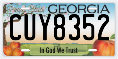 GA license plate CUY8352