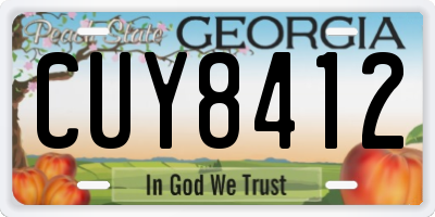 GA license plate CUY8412
