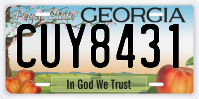 GA license plate CUY8431