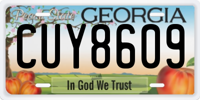 GA license plate CUY8609