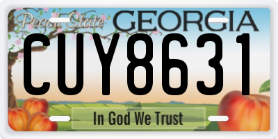 GA license plate CUY8631