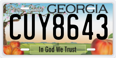 GA license plate CUY8643