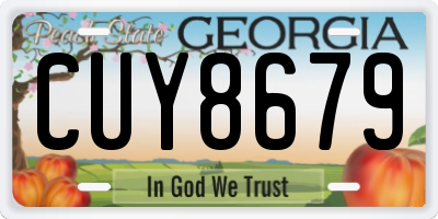GA license plate CUY8679