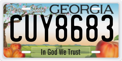 GA license plate CUY8683