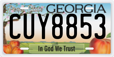 GA license plate CUY8853