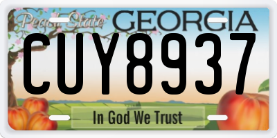 GA license plate CUY8937