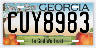 GA license plate CUY8983