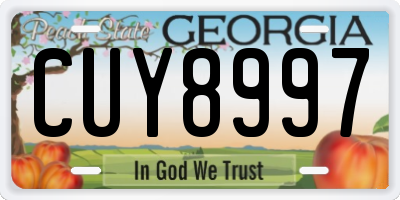 GA license plate CUY8997