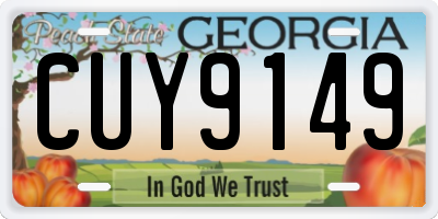 GA license plate CUY9149