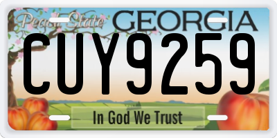 GA license plate CUY9259